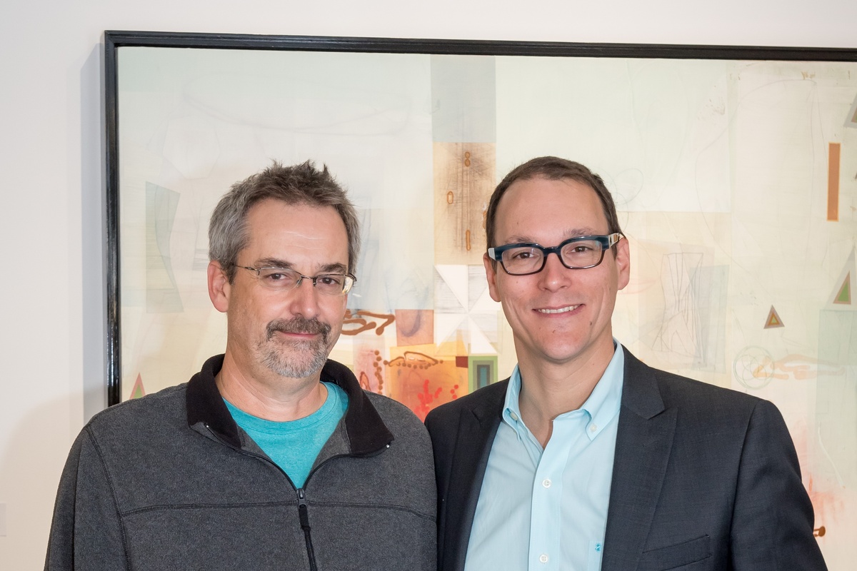 Painter Michael Barringer with Momentum Gallery Director Jordan Ahlers